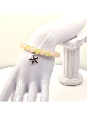 Starfish Bracelet Gift for Her, Pastel Beaded Bracelet, Beach Bracelet, Colorful